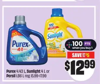 Chalo FreshCo Purex 4.43 L, Sunlight 4 L or Persil 1.86 L offer