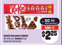 Chalo FreshCo Nestlé Chocolate Tablets 90-120 g or Juniors 8 pk Selected Varieties offer