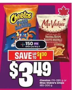 Chalo FreshCo Cheetos 170-285 g or Miss Vickie's Chips 180-200 g offer