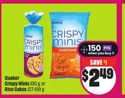 Chalo FreshCo Quaker Crispy Minis 100 g or Rice Cakes 127-199 g offer