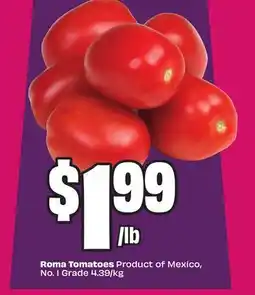 Chalo FreshCo Roma Tomatoes Product of Mexico, No. 1 Grade 4.39/kg offer