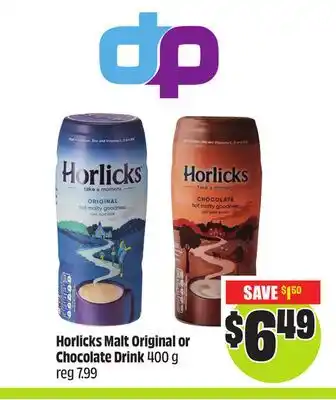 Chalo FreshCo Horlicks Malt Original or Chocolate Drink 400 g offer