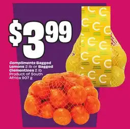 Chalo FreshCo Compliments Bagged Lemons 2 lb or Bagged Clementines 2 lb Product of South Africa 907 g offer