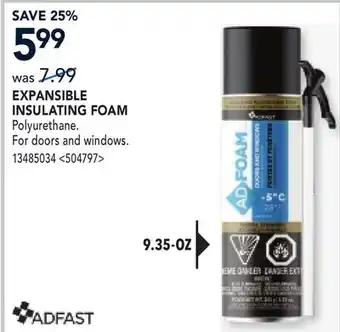 RONA ADFAST EXPANSIBLE INSULATING FOAM offer