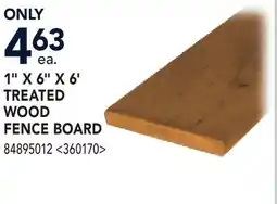 RONA 1 X 6 X 6' TREATED WOOD FENCE BOARD offer