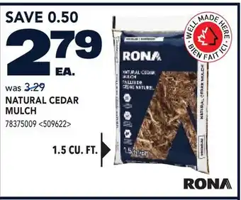 RONA NATURAL CEDAR MULCH offer
