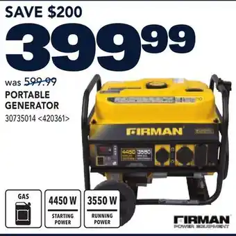 RONA PORTABLE GENERATOR offer