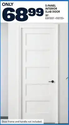 RONA VALU+ 5-PANEL INTERIOR SLAB DOOR 30' offer