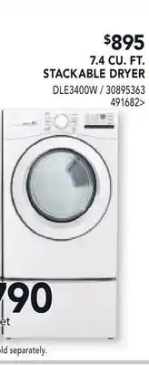 RONA 7.4 CU. FT. STACKABLE DRYER offer