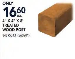 RONA 4 x 4 x 3' TREATED WOOD POST offer