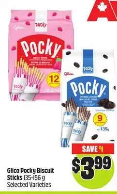 FreshCo Glico Pocky Biscuit Sticks 135-156 g Selected Varieties offer