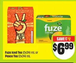 FreshCo Fuze Iced Tea 12x341 ml or Peace Tea 12x341 ml offer