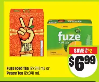 FreshCo Fuze Iced Tea 12x341 ml or Peace Tea 12x341 ml offer