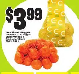 FreshCo Compliments Bagged Lemons 2 lb or Bagged Clementines 2 lb Product of South Africa 907 g offer
