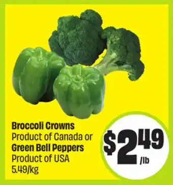 FreshCo Broccoli Crowns Product of Canada or Green Bell Peppers Product of USA 549/kg offer