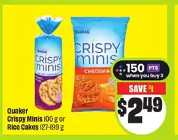 FreshCo Quaker Crispy Minis 100 g or Rice Cakes 127-199 g offer