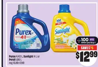 FreshCo Purex 4.43 L, Sunlight 4 L or Persil 1.86 L offer