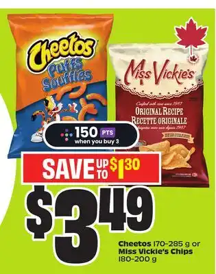FreshCo Cheetos 170-285 g or Miss Vickie's Chips 180-200 g offer