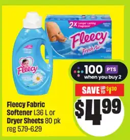 FreshCo Fleecy Fabric Softener 1.36 L or Dryer Sheets 80 pk offer