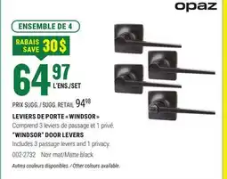 BMR LEVIERS DE PORTE  WINDSOR  offer