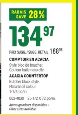 BMR COMPTOIR EN ACACIA offer