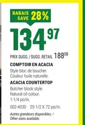 BMR COMPTOIR EN ACACIA offer