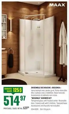 BMR ENSEMBLE DE DOUCHE  BEGONIA  offer
