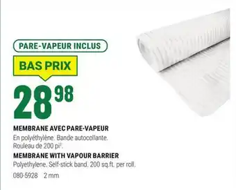BMR LES DISTRIBUTIONS B.M.B./MAT. MEMBRANE WITH VAPOUR BARRIER offer