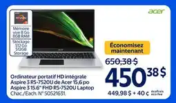 Walmart Aspire 3 15.6 FHD R5-7520U Laptop offer