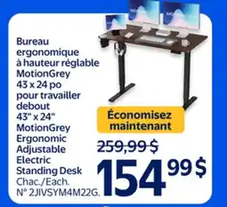 Walmart 43 x 24 MotionGrey Ergonomic Adjustable Electric Standing Deck offer