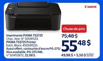 Walmart Canon PIXMA TS3725 Printer offer