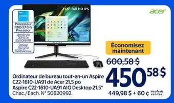 Walmart Aspire C22-1610-UA91 AIO Desktop 21.5 offer