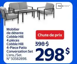 Walmart Cobble Hill 4-Piece Patio Conversation Set offer