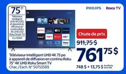 Walmart 75 4K UHD Roku Smart TV offer