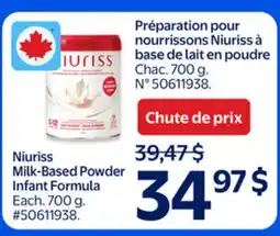 Walmart Niuriss Milk-Based Powder Infant Formula offer