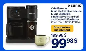 Walmart K-Duo Essentials Single Serve K-Cup Pod & Carafe Coffee Maker offer