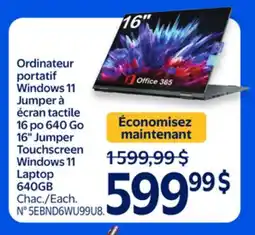 Walmart 16 Jumper Touchscreen Windows 11 Laptop 640GB offer