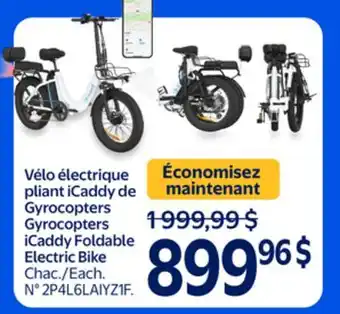 Walmart Gyrocopters iCaddy Foldable Electric Bike offer