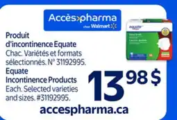 Walmart Equate Incontinence Products offer