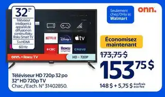 Walmart 32 HD 720p TV offer