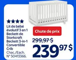 Walmart Storkcraft Beckett 3-in-4 Convertible Crib offer