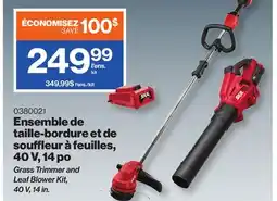 Patrick Morin Grass Trimmer and Leaf Blower Kit, 40 V, 14 in offer