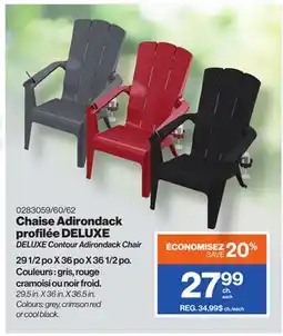 Patrick Morin DELUXE Contour Adirondack Chair offer