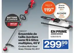 Patrick Morin Cordless Multi-Head Grass Trimmer Kit, 40 V offer