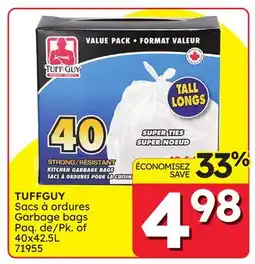 Rossy TUFFGUY Garbage bags offer