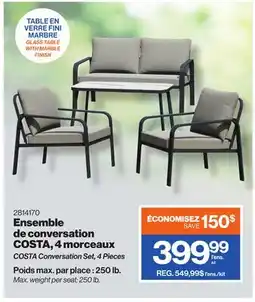 Patrick Morin COSTA Conversation Set, 4 Pieces offer