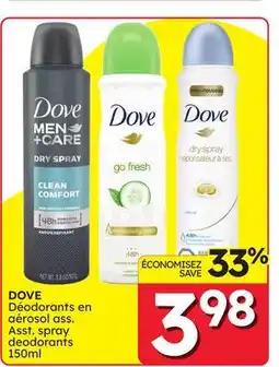 Rossy DOVE Asst. spray deodorants offer