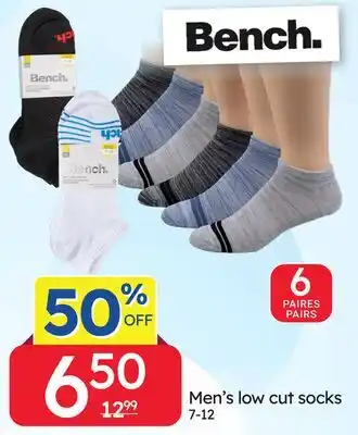 Rossy Bench Men's low cut socks offer