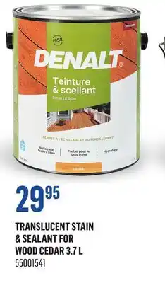 Canac Translucent Stain & Sealant for Wood Cedar 3.7 L offer
