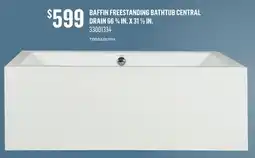 Canac Baffin Freestanding Bathtub Central Drain 66 3/4 in. x 31 1/2 in offer